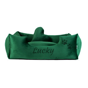 Legowisko dla psa z imieniem VELVET S 70 x 62 cm Zielony