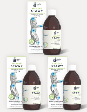 Kolagen na Stawy do picia w zestawie 3x500ml | Kolagen rybi na ból mięśni i sztywność stawów | Witamina D3, kwasy omega 3, kwas hialuronowy, naturalne ekstrakty ziołowe