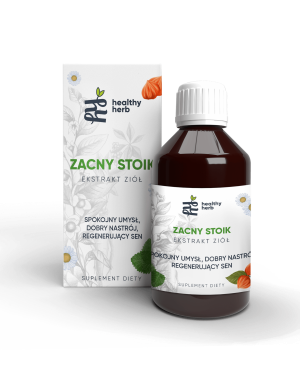 Zioła na stres i stany lękowe ZACNY STOIK - płynne zioła - 250 ml - Adaptogeny na stres - Spokojny umysł, pewność siebie, dobry nastrój, regenerujący sen