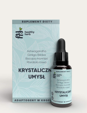 Adaptogen Różeniec Górski - Ashwagandha, Ginkgo biloba, Bacopa monnieri - KRYSTALICZNY UMYSŁ