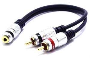 Adapter 2x Wtyk RCA - Gniazdo Aux Jack 3.5 Vitalco Kabel