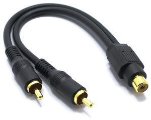 Adapter Gniazdo RCA Cinch na 2x Wtyk RCA Kabel Vitalco