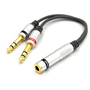 Adapter Rozdzielacz Duży Jack 6,3 Stereo 2x Gniazdo Jack 6.3 Vitalco