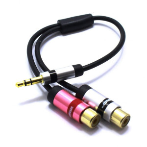 Adapter Aux Wtyk Jack 2x Gniazdo RCA Cinch Slim Vitalco