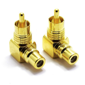 Adapter RCA Kątowy Złoty Wtyk Gniazdo Vitalco