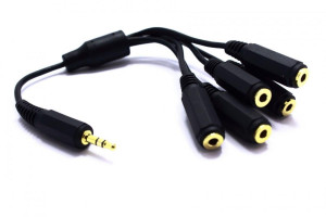 Adapter Aux Wtyk Jack 3,5 5X Gniazdo Jack Vitalco Jr195