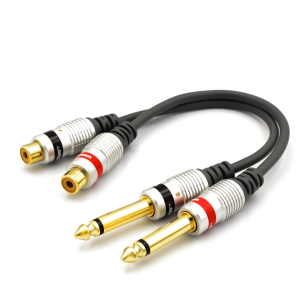 Adapter 2x Jack 6,3 Mono 2x Gniazdo RCA Vitalco