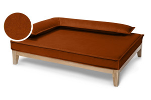 Legowisko ortopedyczne dla psa - Duo Tierra (Rdzawy Tierra, L - 100x75 cm) Hectolove