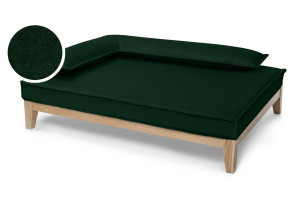 Legowisko ortopedyczne dla psa - Duo Tierra (Butelkowa Zieleń Tierra, L - 100x75 cm) Hectolove