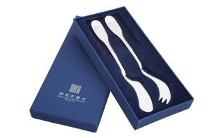 Zestaw posrebrzanych sztućców do sera i masła - 2 szt.