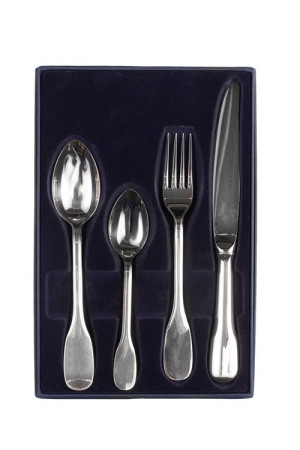 Zestaw posrebrzanych sztućców obiadowych - 4 szt.