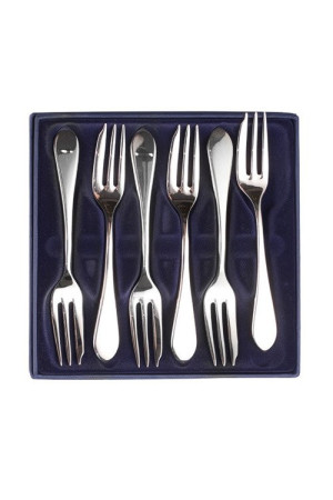 Zestaw widelców do ciast ze stali szlachetnej - 6 szt.