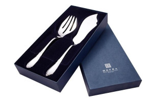 Zestaw posrebrzanych sztućców serwingowych do ryb - 2 szt.