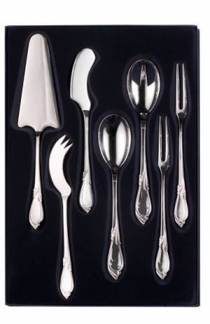 Zestaw posrebrzanych sztućców serwingowych - 7 szt.