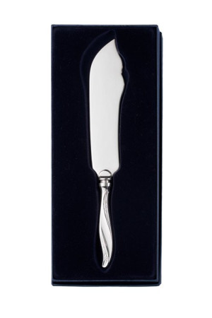 Posrebrzany nóż do tortu, oksydowany