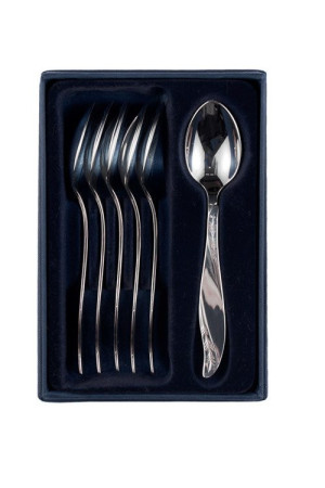 Zestaw posrebrzanych łyżeczek do kawy, oksydowany - 6 szt.