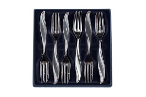 Zestaw posrebrzanych widelczyków do ciast - 6 szt.