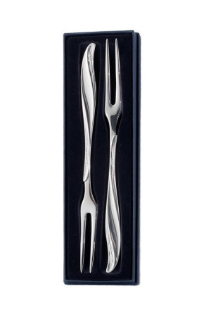 Zestaw posrebrzanych widelców do zakąsek - 2 szt.