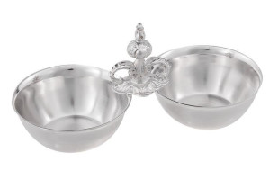 Posrebrzana solniczka podwójna Aleksandra