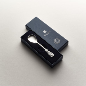 Posrebrzana łyżeczka - Różyczka, oksydowana