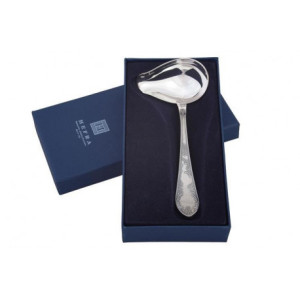 Posrebrzany czerpak do sosu, oksydowany