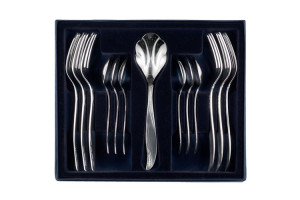 Zestaw srebrnych sztućców deserowych, oksydowany - 13 szt.