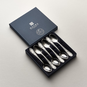 Zestaw posrebrzanych łyżeczek do herbaty, oksydowany - 6 szt.