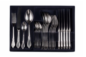 Zestaw posrebrzanych sztućców obiadowych - 24 szt.