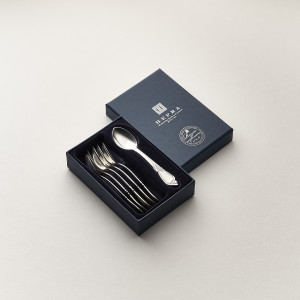 Zestaw posrebrzanych łyżeczek do kawy, oksydowany - 6 szt.