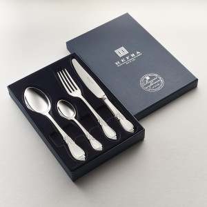 Zestaw posrebrzanych sztućców obiadowo-deserowych - 4 szt.