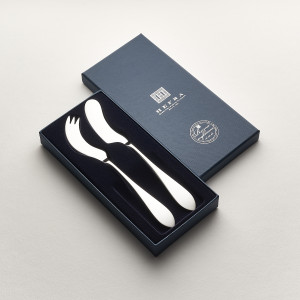 Zestaw posrebrzanych sztućców do sera i masła - 2 szt.