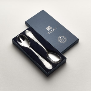 Zestaw posrebrzanych sztućców do sałat - 2 szt.