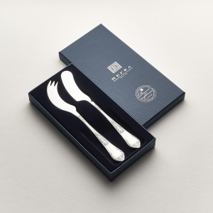 Zestaw posrebrzanych sztućców do sera i masła - 2 szt.