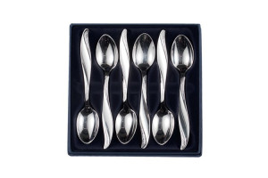 Zestaw posrebrzanych łyżeczek do herbaty, oksydowany - 6 szt.