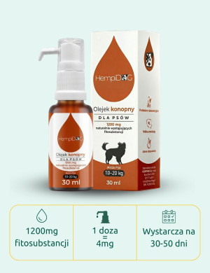 Olejek dla psa 10-20 kg Hempidog 30ml