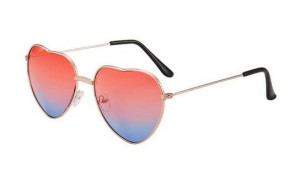 Hidzo Hartjes Zonnebril Goudkleurig - UV 400 - Rood/Blauwe Glazen
