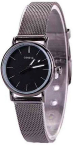 Hidzo Horloge Geneve Ø 37 mm - Zilver/Zwart - Inclusief horlogedoosje