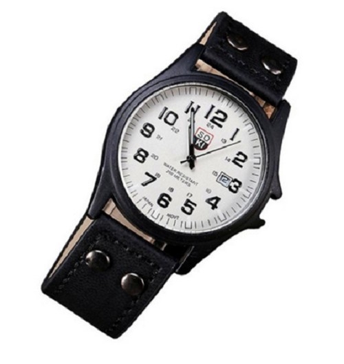 Hidzo Horloge Soki casual style Ø 37 mm - Zwart - Kunstleer