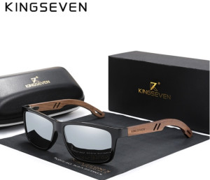 KingSeven Grijs - Zonnebril Heren - Wayfarer met UV400 en polarisatie filter - Z209