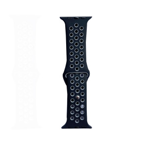 Hidzo Horlogebandje - Geschikt voor Apple Watch Series 1/2/3/4 - 42MM / 44MM - Siliconen - Zwart/Grijs