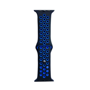Hidzo Horlogebandje - Geschikt Voor Apple Watch Series 1/2/3/4 - 38MM / 40MM - Siliconen - Zwart/Blauw