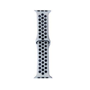 Hidzo Horlogebandje - Geschikt voor Apple Watch Series 1/2/3/4 - 42MM / 44MM - Siliconen - Grijs/Zwart