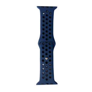 Hidzo Horlogebandje - Geschikt voor Apple Watch Series 1/2/3/4 - 42MM / 44MM - Siliconen - Donker Blauw/Zwart