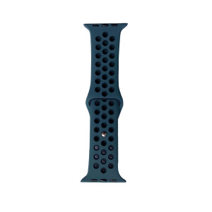 Hidzo Horlogebandje - Geschikt voor Apple Watch Series 1/2/3/4 - 42MM / 44MM - Siliconen - Blauw/Zwart