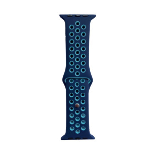Hidzo Horlogebandje - Geschikt voor Apple Watch Series 1/2/3/4 - 42MM / 44MM - Siliconen - Blauw/Licht Blauw