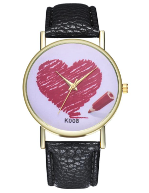 Hidzo Horloge Hart - Zwart