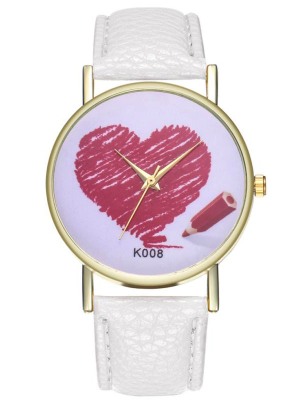Hidzo Horloge Hart - Wit