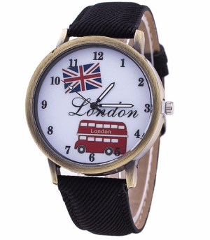 Hidzo Horloge London - Zwart
