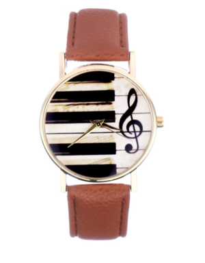 Hidzo Horloge Piano - Ø 37 mm - Bruin - Kunststof