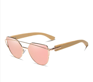 Kingseven Cat Eye Zonnebril - UV400 - Gepolariseerd - Bamboo - Bruin - Pinkstar - Z1006
